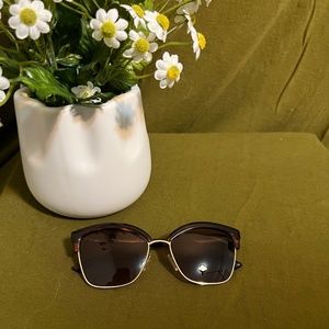 Ted Baker tortoise shell and metal cat eye sunglasses